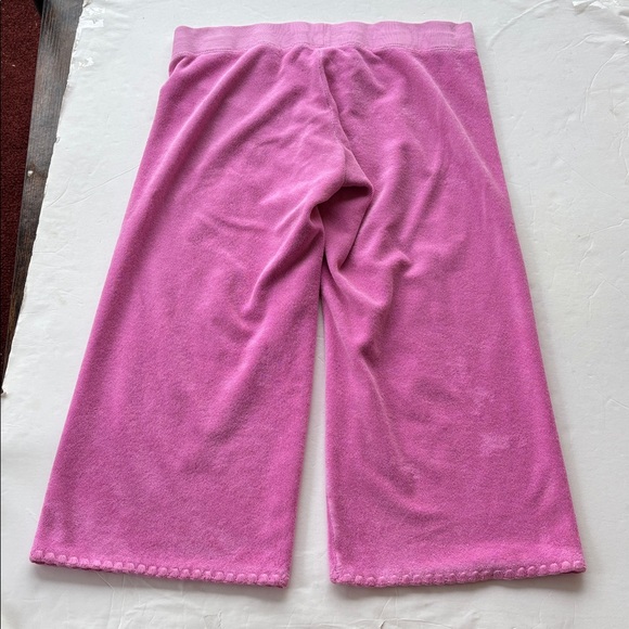 Vintage Juicy Couture Pink Terry Tracksuit y2k P&G Jacket Capri M XL Set Rare - Picture 14 of 17